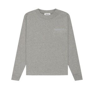 Fear of God Essentials Kids Long-Sleeve Tee 'Dark Gray Heather Oatmeal'